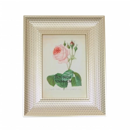 Purely Pecan 10.25 in. Metallic Silver Honeycomb Inspired Photo Picture Frame 32013910